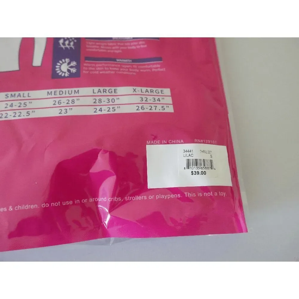 GO UNDER Girls 2PC Thermal Set PURPLE Base Layer Ultra-Soft Size S 6/6X